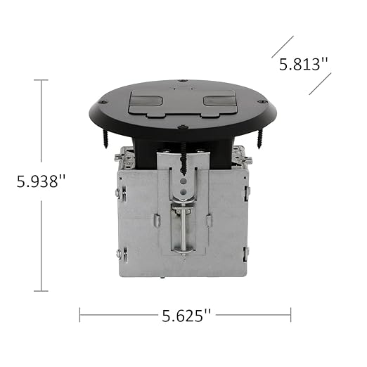 RACO 6239BK Floor Kit with Recessed Duplex 15A TR Device and Adjustable Steel - Image 3