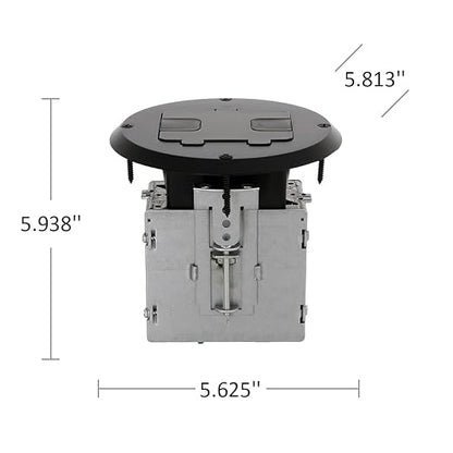 RACO 6239BK Floor Kit with Recessed Duplex 15A TR Device and Adjustable Steel - Image 3