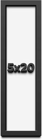 5x20 in Shadow Box Frame Black | 1 Inch Deep Solid Wood Shadowbox Display Frame by CustomPictureFrames