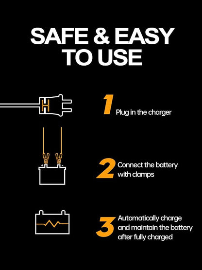 12v Smart Car Battery Charger, 5Amp Fully-Automatic Trickle Charger, Battery - Image 4