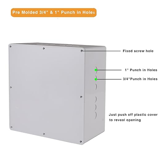 12" x 12" x 6" PVC Plastic Junction Box - Image 4