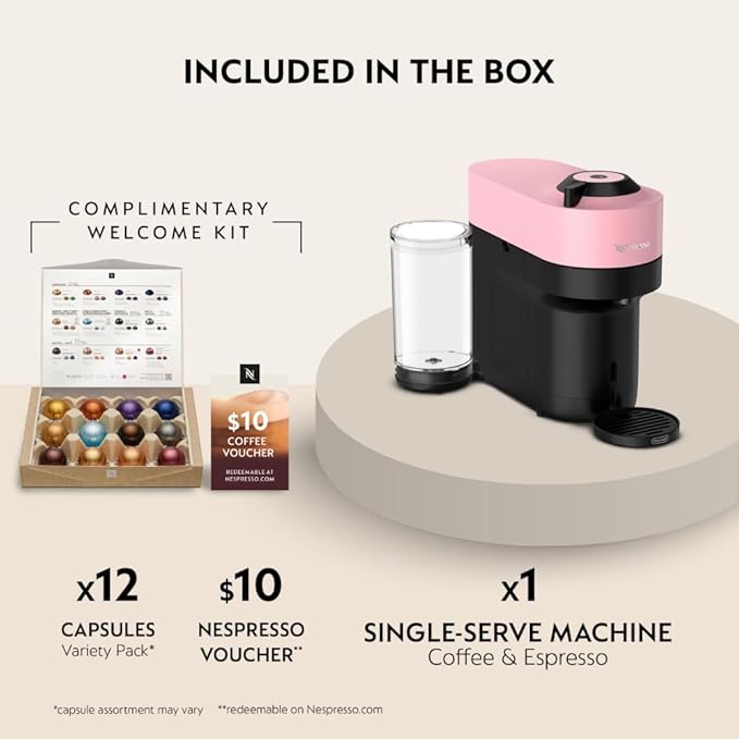 Nespresso Vertuo Pop+ Coffee and Espresso Maker by De'Longhi, Candy Pink - Image 3