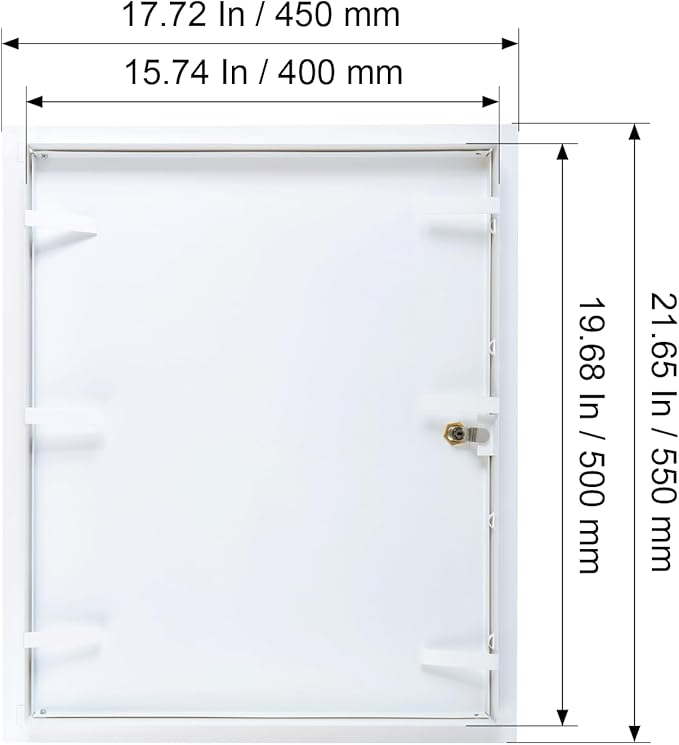 16" x 20" Lockable White Metal Access Panel. Service Shaft Door Panel - Image 5