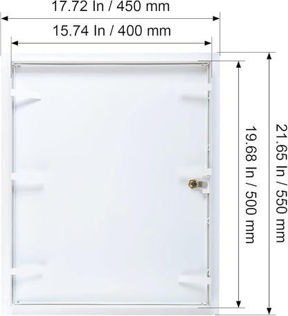 16" x 20" Lockable White Metal Access Panel. Service Shaft Door Panel - Image 5