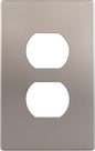 ENERLITES, Nickel Elite Series Duplex Outlet Receptacle Cover, Screwless Wall by Enerlites