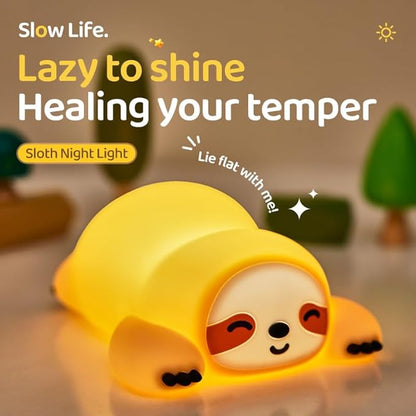 ATSUI Sloth Night Light, LED Squishy Novelty Animal Lamp, Food Grade Silicone - Image 2