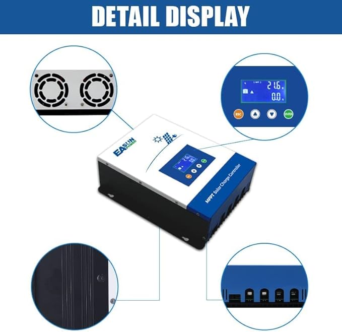 POWLAND 80A MPPT Solar Charge Controller, 12V/24V/36V/48V Auto, Max Input 150V - Image 4