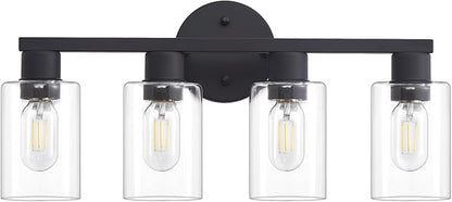 4 Light Bathroom Vanity Light, Matte Black Bathroom Light Fixtures - Image 8