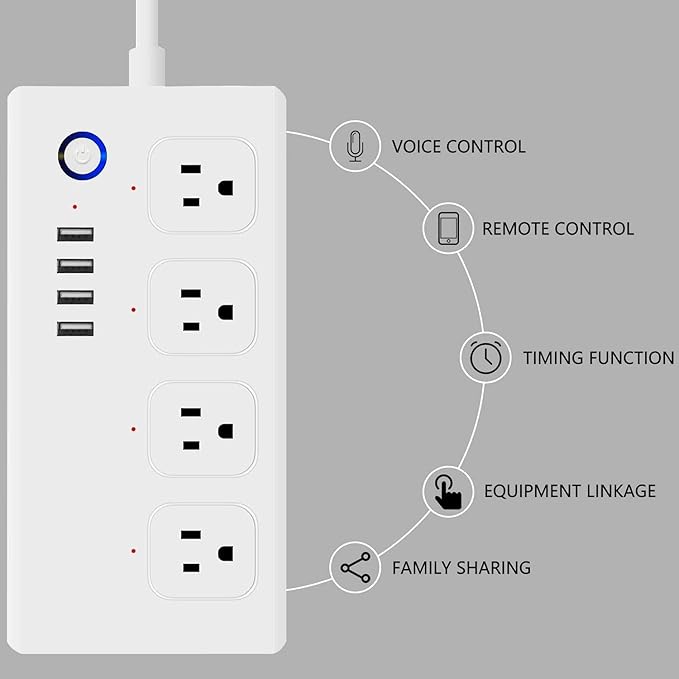 Smart Power Strip, UseeLink WiFi Surge Protector Compatible - Image 2