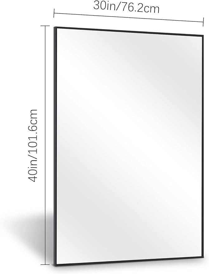 Black Bathroom Mirror for Wall, 30x40 Inch Rectangle Mirrors - Image 4