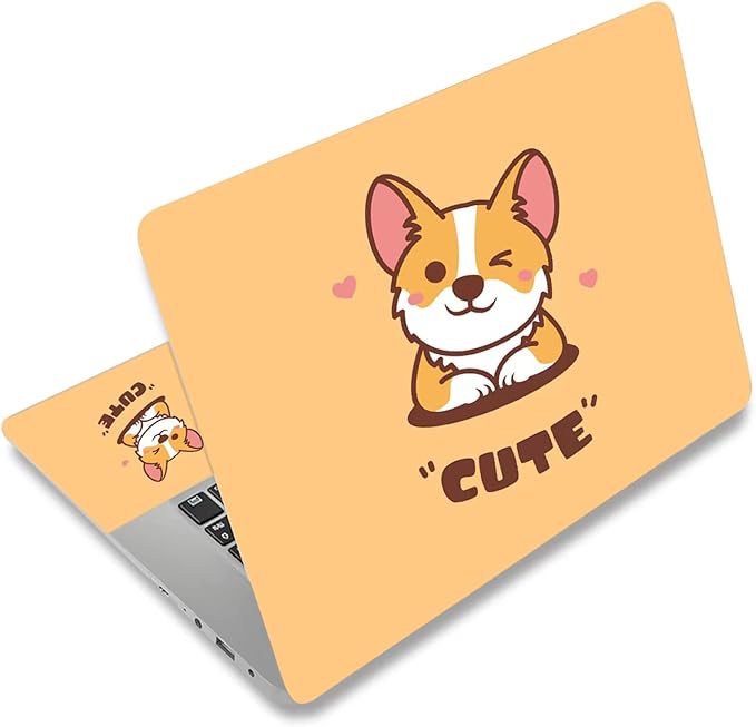 Laptop Skin Sticker Decal, Decorative Waterproof Removable, Cute Corgi by ToLuLu