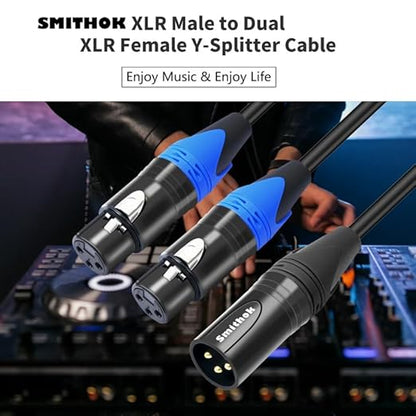 Smithok XLR Splitter Cable, Dual Female to Male Y Cable, Balanced Microphone - Image 2