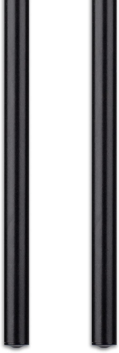 Curtain Wand - Aluminum Curtain and Drapery Pull Rod with Stainless Steel Hardware for Curtains, Draperies, and Room Divider Curtains - 48 Inches, Metallic Black - Pack of 2