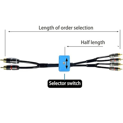 7ft Sound Channel swicher 2 male to 4 Male RCA Switch Selector 2 input 1 Output - Image 4