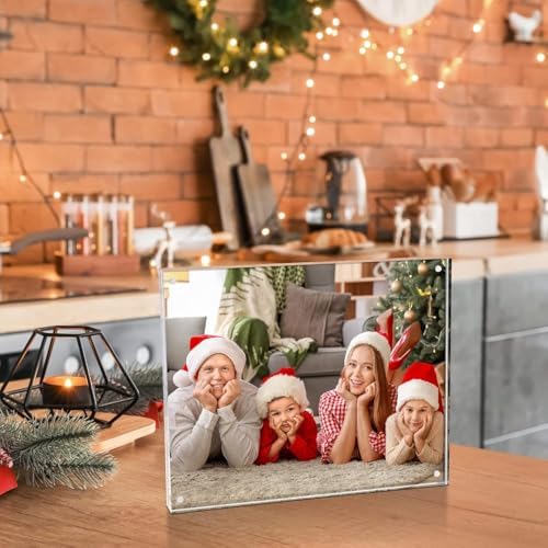 5x7 Acrylic Frame 30 Pack,20MM Thicker Frameless Clear Picture Frames | Freestanding Double Sided Magnetic Picture Frame,Acrylic Picture Frames for Desktop Display with Microfiber Cloth,Gift Ideal
