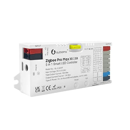 GLEDOPTO ZigBee 3.0 LED Strip Light Controller Pro Max 5 in 1 RGBCCT RGBW RGB by GLEDOPTO