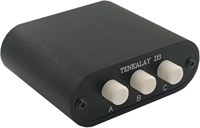 New D3 3-in-1-Out 3.5mm Stereo Audio Switch Source Input Signal switcher by TENEALAY