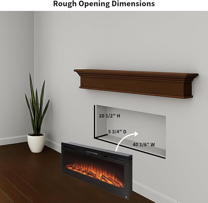 Touchstone Smart Electric Fireplace-The Sideline 45" Wide-in Wall Recessed - Image 3