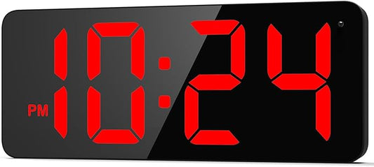 LED Digital Wall Clock with Large Display, Big Digits, Auto-Brightness by DigitalClocks
