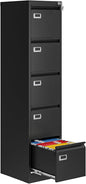 5 Drawer File Cabinet with Lock, Metal Filing Cabinets by AFAIF