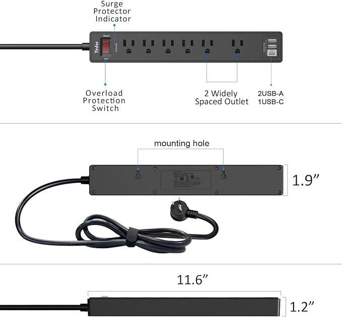 15Ft Power Strip Surge Protector - Image 7