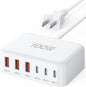 USB C Fast Charger, 100W GaN 6 Port Type USB C Charging Station Hub Block Cube by BREEKET