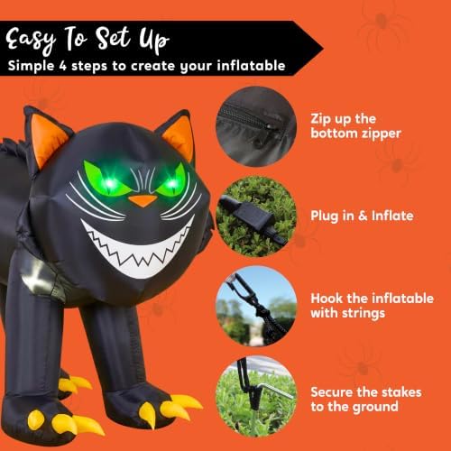 Joiedomi 7 ft Halloween Inflatables Outdoor Decoration, Blow Up Black Cat Inf...