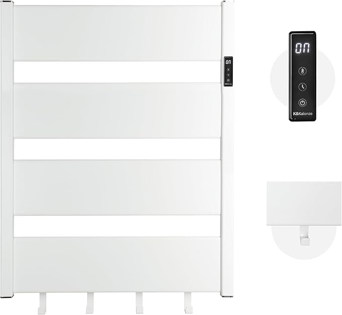 K&KALONZO Towel Warmer for Bathroom, Wall-Mounted Heated Towel Rack by KKALONZO