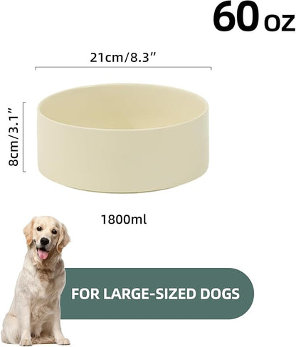 Ceramic 8.2inch Dog Bowl for Large-Breed Dogs, Anti-Slip and Weighted Pet Food - Image 2