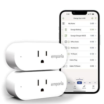 Emporia Energy Monitoring Smart Plug, WiFi Smart Outlet Plug Works by Emporia