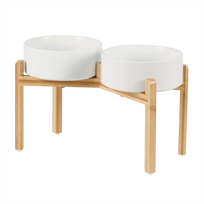 Ceramic Raised Double Bowls Set by Havniva