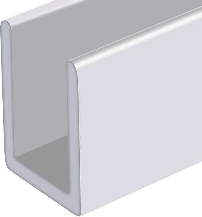 Brixwell SDCD38W-CCP72 White 3/8" Fixed Panel Shower Door Deep U-Channel by Brixwell