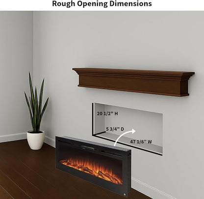 Touchstone Smart Electric Fireplace-The Sideline 50" Wide-in Wall Recessed - Image 3