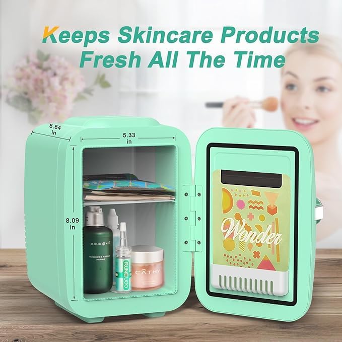 CROWNFUL Mini Fridge, 4 Liter/6 Can Portable Cooler and Warmer Personal - Image 4