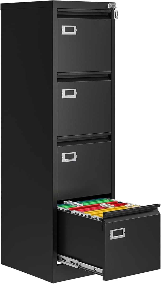 4 Drawer File Cabinet with Lock, Metal File Cabinets by AFAIF