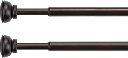 KXLIFE 2 Pack Spring Tension Rod Adjustable 22-36 Inches, Bronze | 1/2-inch Decorative Tension Drapery Rod, Tension Mounted, Non-Slip, for Window, Kitchen, RV, Doorway