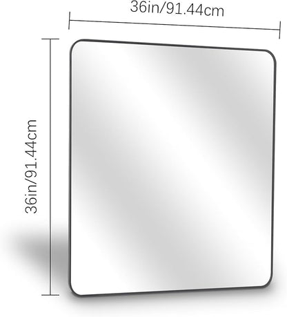 36" x 36"Bathroom Mirror, Matte Black Wall Mirror - Image 6