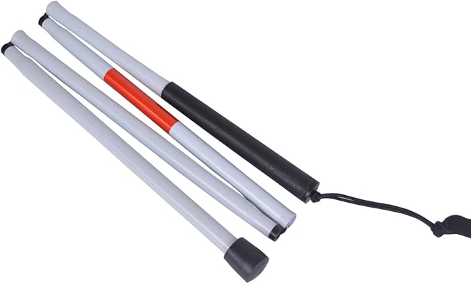 Baitaihem Folding Blind Cane Reflective Red Folding Walking Stick - Image 2