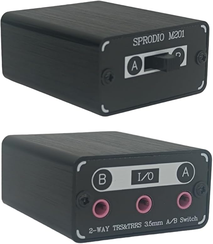 SPRODIO 2 Way in-line 3.5mm Audio Switch Box A/B Selector Switcher Compatible by Unknown