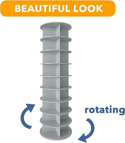 SpaceAid 9 Tier Rotating Shoe Rack Tower, Spinning Shoe Display Lazy Susan - Image 7