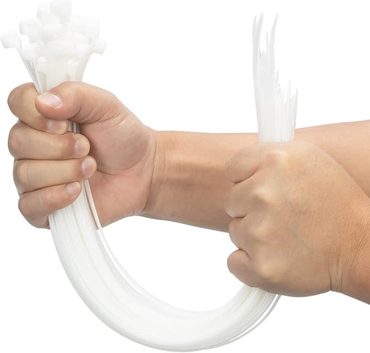 XINGO 22 inch White Zip Ties Heavy Duty 100 PCS, 200 LBSUltra Strong Plastic by XINGO