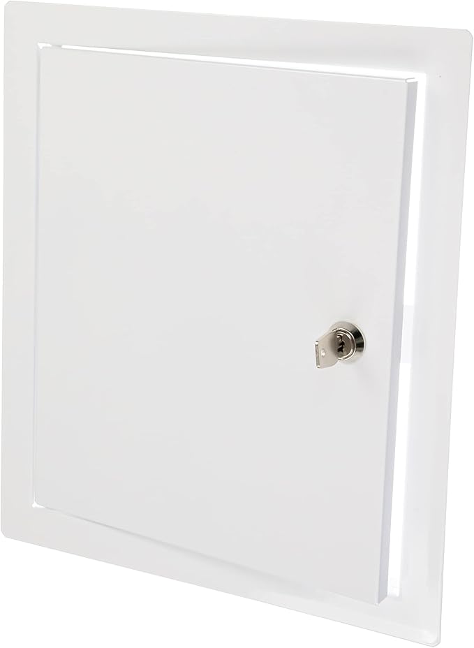10" x 12" Lockable White Metal Access Door. Service Shaft Wall Panel by Unknown
