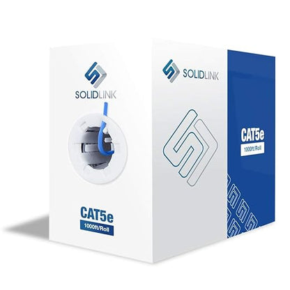 SolidLink CAT5e Ethernet Cable 1000ft – 24AWG Solid CCA UTP Unshielded CAT 5e by SolidLink