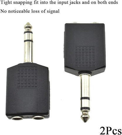 HAHIYO 6.35 M-2x6.35 F-TRS Stereo Plug Interconnect Audio One Male 6.35mm and - Image 6