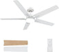 SODSEA Ceiling Fans with Lights, 52 inch White Ceiling Fan with Light and by SODSEA