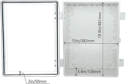 Co. ABS Waterproof IP67 15.75" x 19.68" x 7.87" Clear Cover Hinged Electronics - Image 3