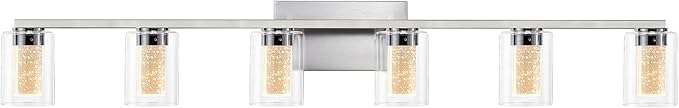 SADENICEL 6 Light Brushed Nickel Bathroom Light Fixtures, LED Vanity Lights - Image 8