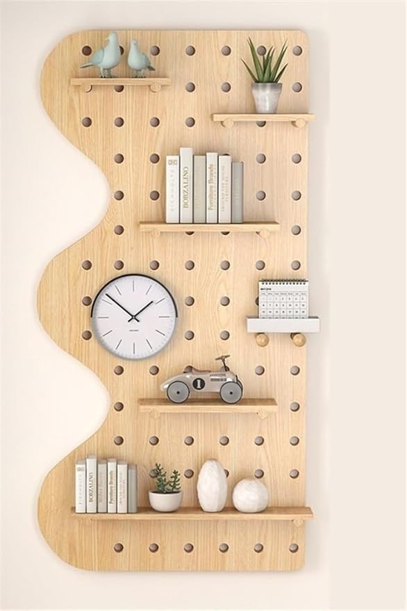 Wooden Wall Organizer for Home & Office, 15.7"x47.2" Green Perforated Display - Image 5