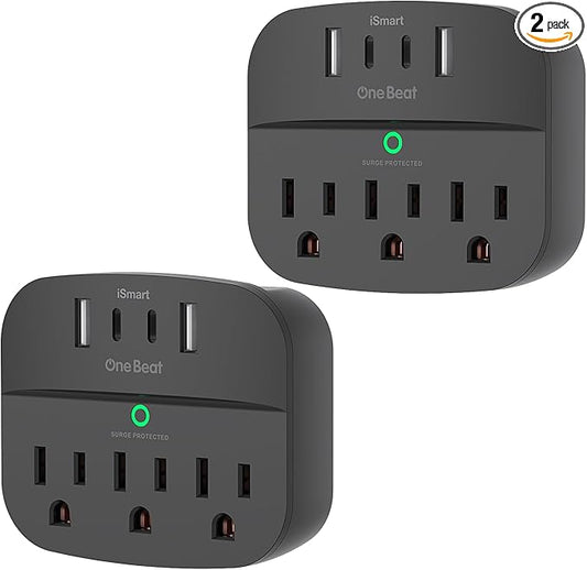 2 Pack Multi Plug Outlet Splitter by OneBeat