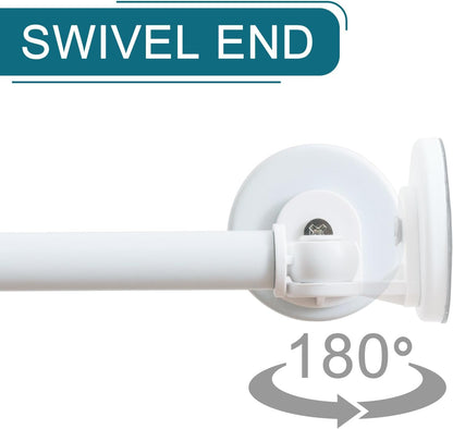 Magnetic Curtain Rod for Metal Door 16"-28", Magnet Cafe Curtain Rod For Small Window No Drill Rods Magnetic Sash Rods, White, 1 Pack